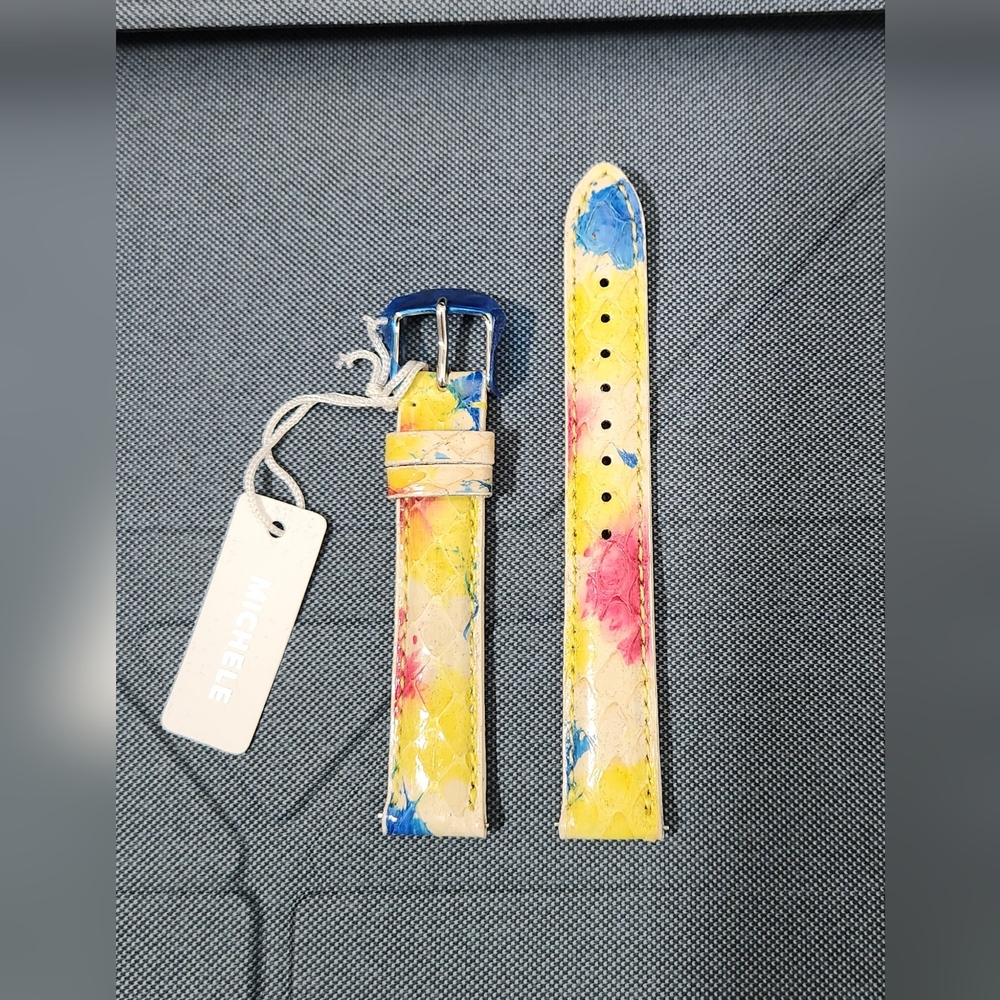 MICHELE 16mm Yellow multicolor watch strap.